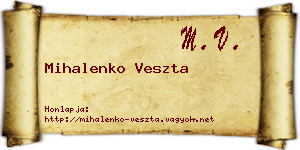 Mihalenko Veszta névjegykártya
